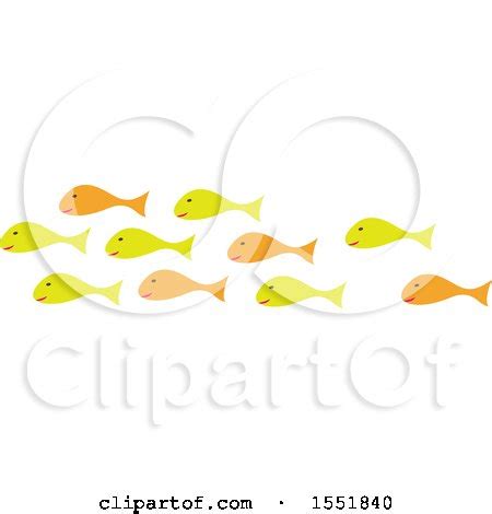 Clipart of a School of Fish - Royalty Free Vector Illustration by ...