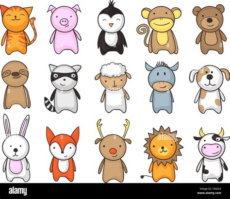 Dessin enfantin et simple de mignons petits animaux pour les enfants ...