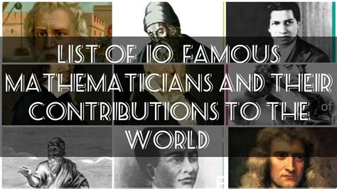 Pictures Of Great Mathematicians And Their Contributions - the meta ...