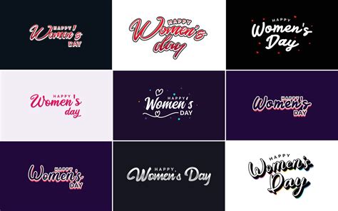 Set of cards with International Women's Day logo and a bright. colorful ...