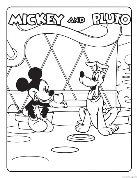 Mickey Mouse And Pluto Disney Coloring page Printable