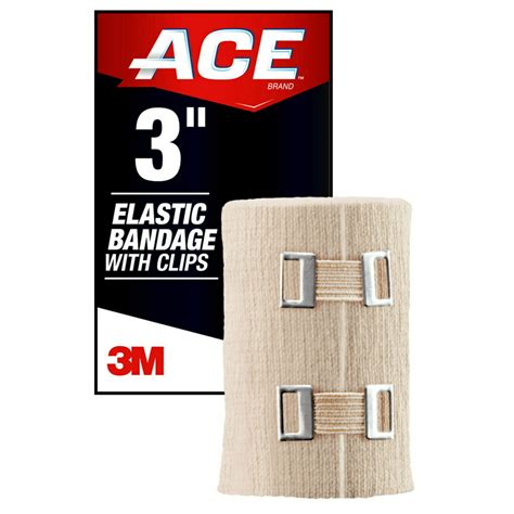 ACE Brand Elastic Bandage W/ Clips 3 in., Soft Discrete Fit, Beige ...