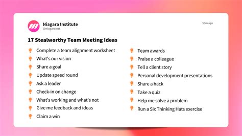 17 Stealworthy Team Meeting Ideas