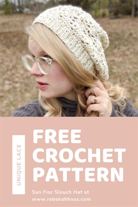 Lace Slouch Hat Free Crochet Pattern — Rebekah Haas Crochet