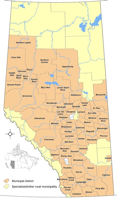 Alberta Canada Counties Map