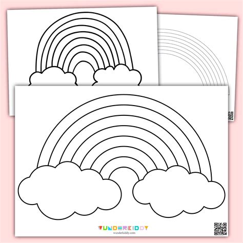 Free Printable Rainbow Template for Craft in Kindergarten