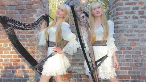 ALL THROUGH THE NIGHT (Harp Twins) Electric Harps - YouTube