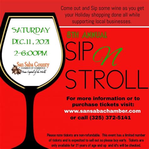 Sip N Stroll Wine Tasting Event | San Saba Texas