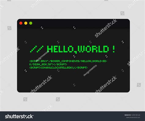 Hello World Code Illustration Coding Concept Stock Vector (Royalty Free ...