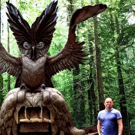 alex jones at the bohemian grove. giant owl statue. | Stable Diffusion