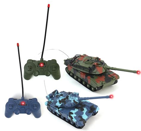 Battery Operated Remote Controlled Infared VS Battle RC Toy Tank Set w ...