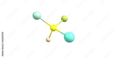 Bromochlorofluoroiodomethane molecular structure isolated on white ...