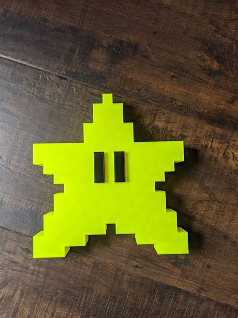 Retro Gaming Decor 8-Bit Mario Star Retro Gaming 3D | Etsy