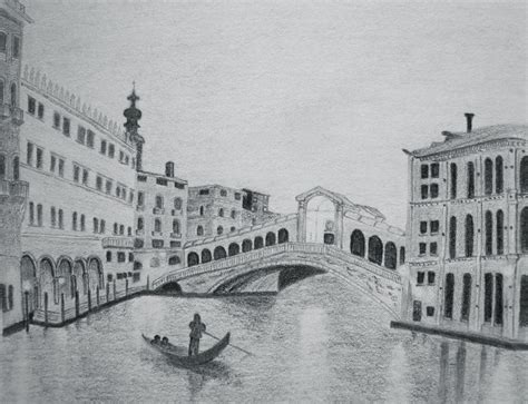 Grand Canal Venice Drawing by Neelesh Jain