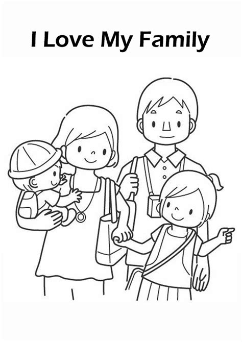 Coloring Pages | I Love My Family Drawing