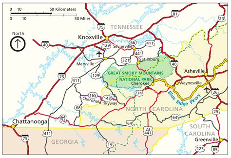 Smoky Mountains Park Map - Smyrna Beach Florida Map