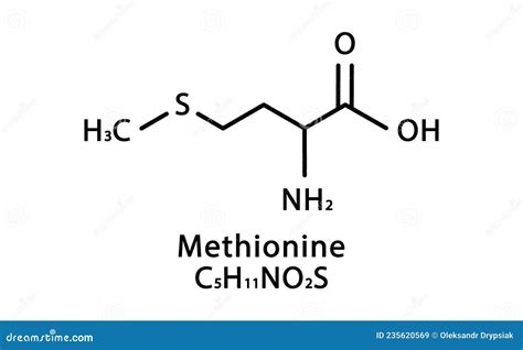 Methionine Molecular Structure. Methionine Skeletal Chemical Formula ...