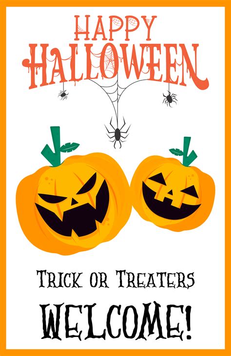 Halloween Trick Or Treat Sign - 15 Free PDF Printables | Printablee