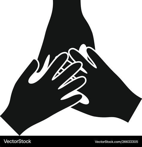 Volunteer hands icon simple style Royalty Free Vector Image