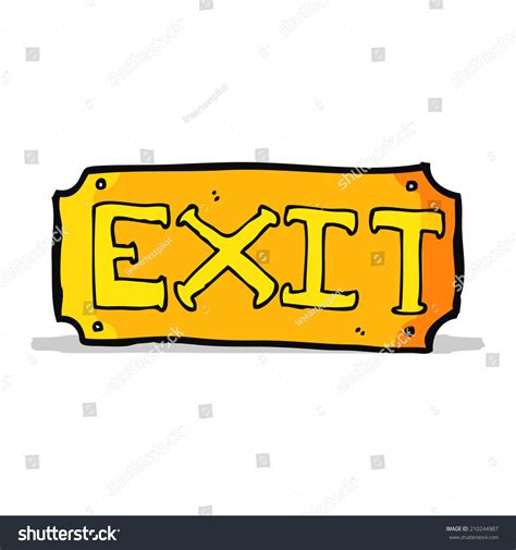 Cartoon Exit Sign Stock Illustration 210244987 | Shutterstock