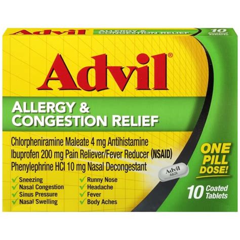 Advil Allergy and Sinus Medication (10 ct) - Instacart