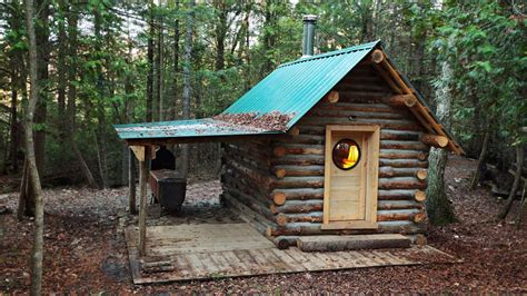 1-Year Building a Cozy Log Cabin in the Woods! (Start-to-Finish ASMR ...