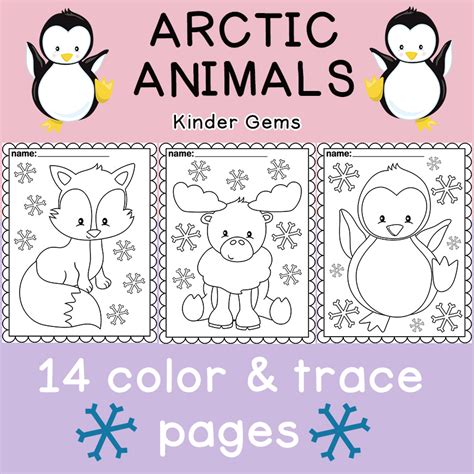 Arctic Animals Coloring Pages | Tracing Letters | Winter Unit ...