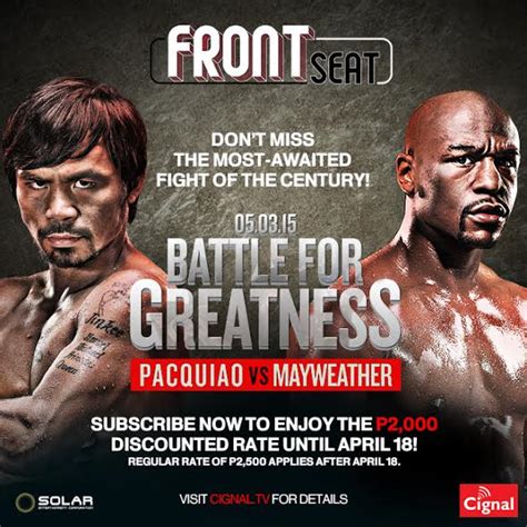 Manny Pacquiao vs Floyd Mayweather: Cignal Announces Pay-Per-View Offer ...