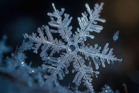 Premium AI Image | Closeup macro shot of a transparent snowflake ...