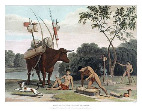 Khoekhoe People Preparing to Move | Old Book Illustrations