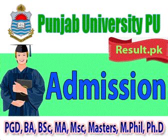 Punjab University Admissions 2024 pu Online