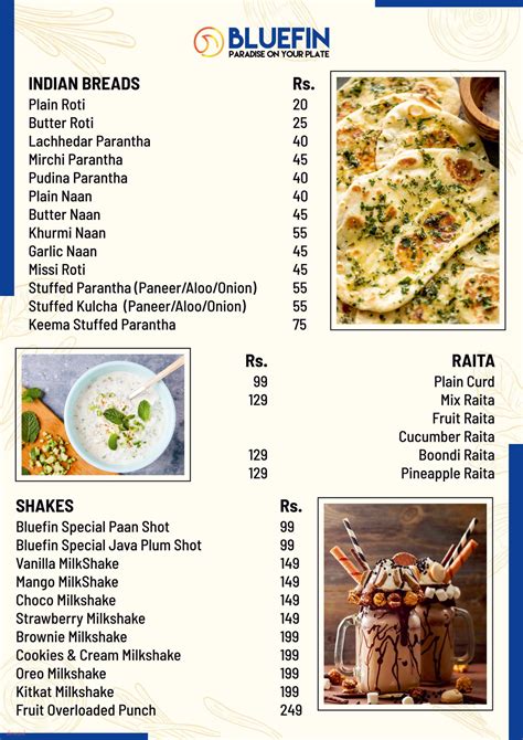 Menu of Bluefin Cafe And Restaurant, Indore By Pass Road, Indore | Dineout