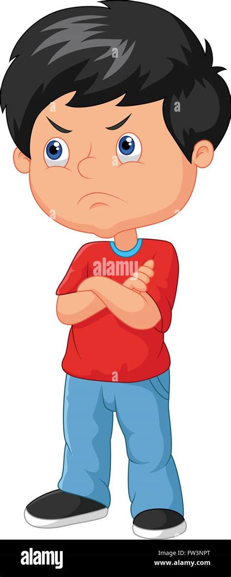 Cartoon angry boy Stock Vector Image & Art - Alamy