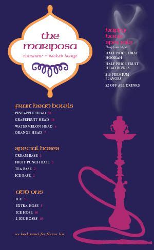 Essential Hookah Lounge Digital Menu Board Template by MustHaveMenus