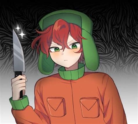 an anime character holding a knife and wearing a green hat with stars ...