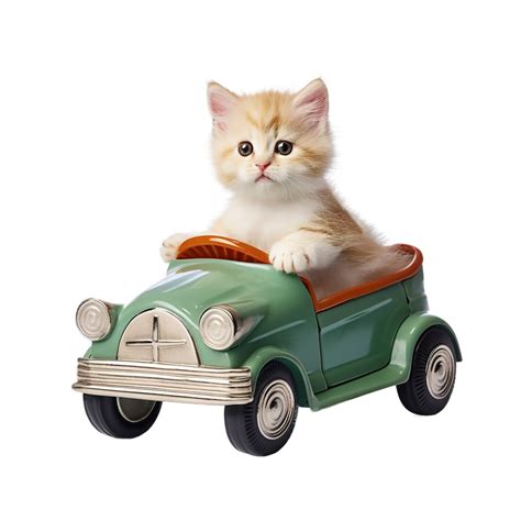 Cat use kids car 24280400 PNG