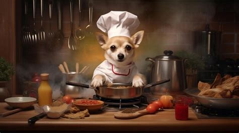 Premium AI Image | Chef dog cooking