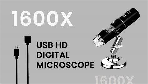 USB Digital Microscope 1600X Zoom with LED Light and Stand - Lab Asia ...