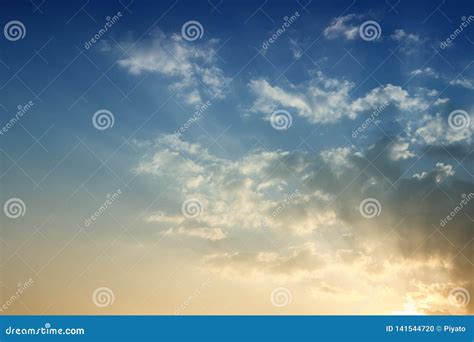 Blue sky in sunset stock photo. Image of scene, bright - 141544720