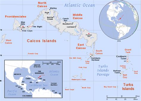 The map of Turks and Caicos – Caribbean Blog