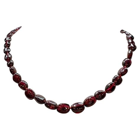 Garnet Necklace with Silver Magnetic Clasp at 1stDibs | silver magnetic ...