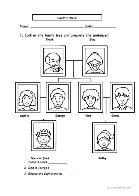 FAMILY TREE worksheet - Free ESL printable worksheets made by teachers ...