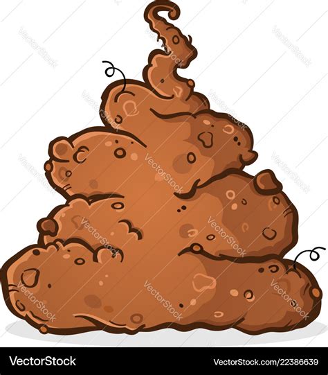 Pile of stinky putrid poop cartoon Royalty Free Vector Image