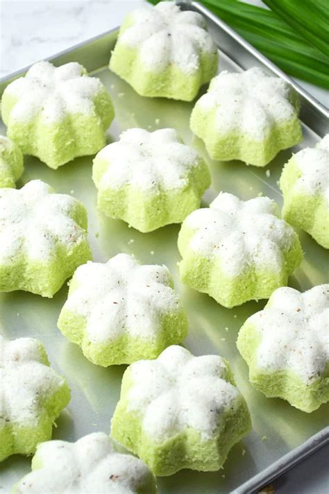 Putu Ayu (Steamed Pandan Coconut Cake) - Jaja Bakes - jajabakes.com