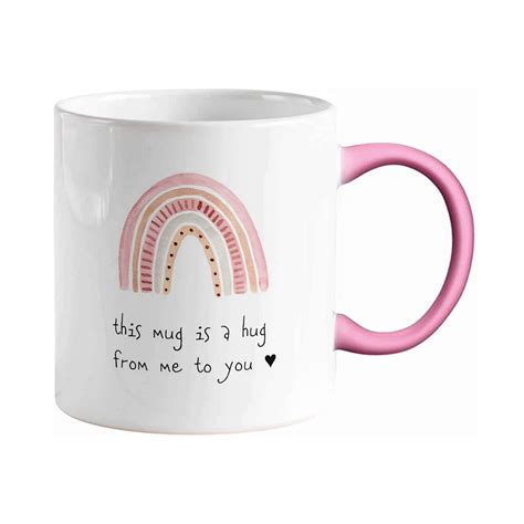 Hug in A Mug Ceramic Mug With Quote Gift for Mom, Sister, Best Friend ...