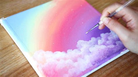 Dreamy Day 🌈Rainbow Sky & Clouds | Step by step Acrylic Painting #144 ...