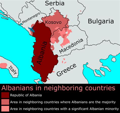 Distribution of Albanians in neighboring countries Albanian Culture ...