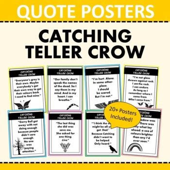 CATCHING TELLER CROW Novel Study Posters Essays Secondary English BUNDLE