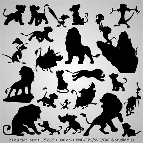 Disney silhouettes, King cartoon, Lion king