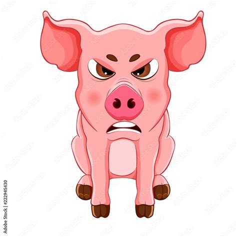 Cartoon Angry Pig